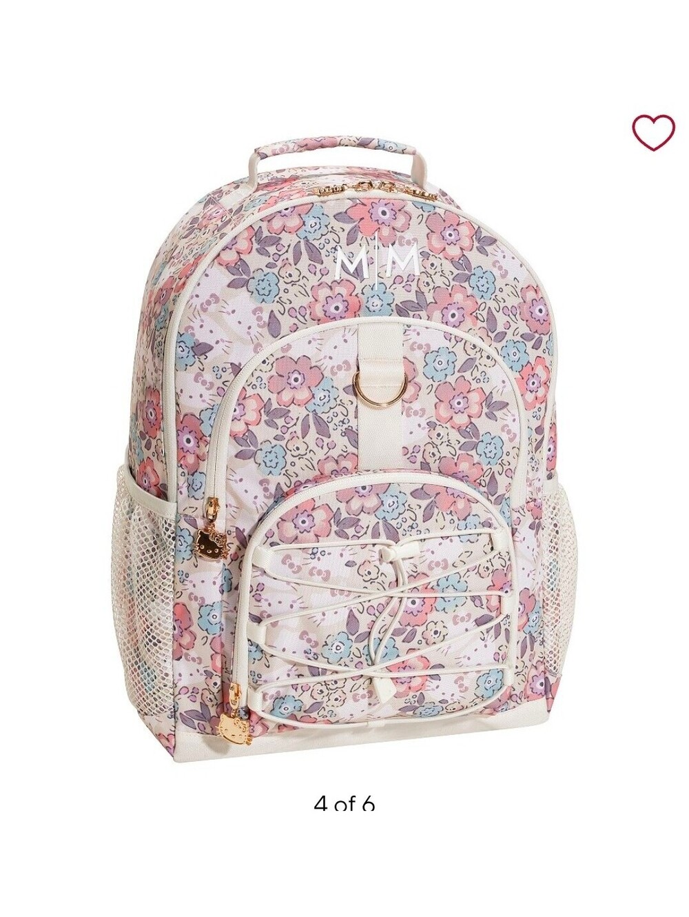 Pottery Barn Teen Hello Kitty Floral Backpack with Gold Accents